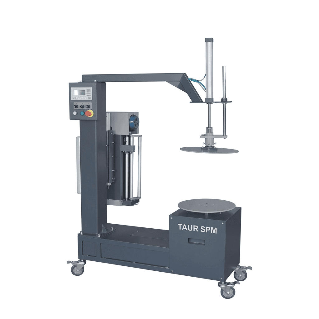 Semi-Automatic Carton Pallet Wrapping Machine with Top Press