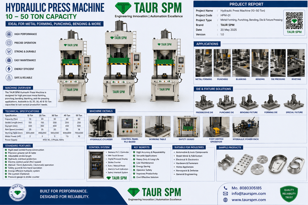 HPM-01  Hydraulic Press Machine (10–50 Ton Capacity)