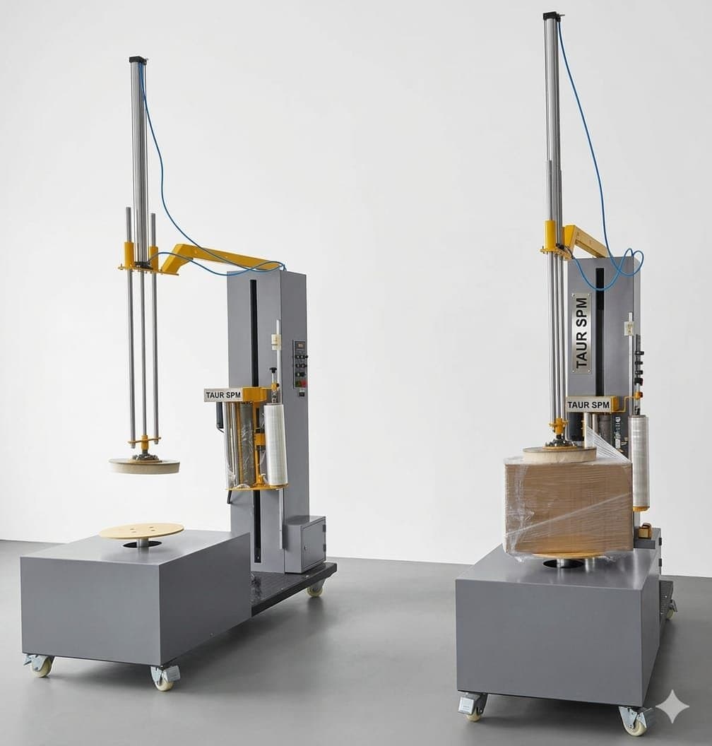 Semi-Automatic Carton Pallet Wrapping Machine with Top Press Scenarios Image