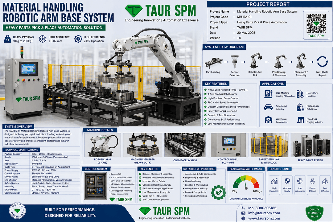 MH-RA-01 Material Handling Robotic Arm Base System