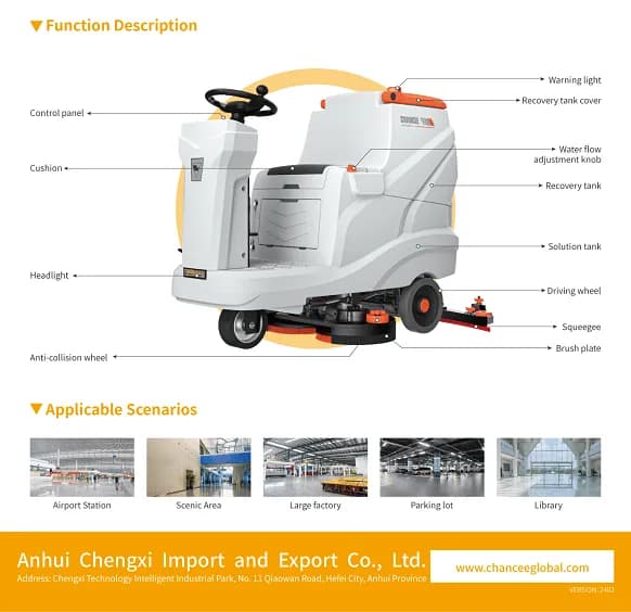 T-RS70+ Ride-On Floor Scrubber Machine Hero Image
