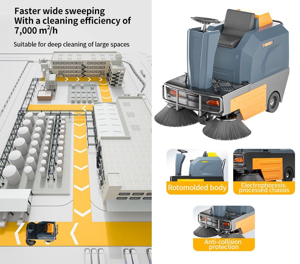 T-U125 Ride-On Floor Sweeper Hero Image
